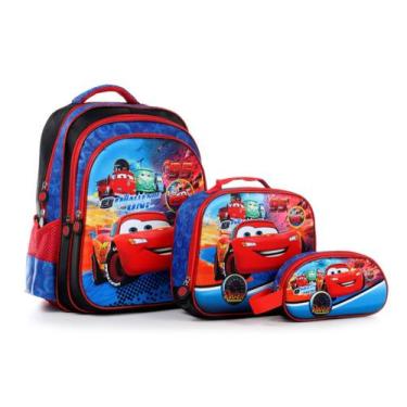 Imagem de Kit Mochila Escolar Personagens Com Lancheira e Estojo - MEGA vARIEDAD