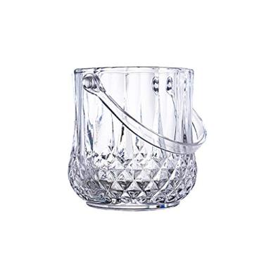Imagem de Balde de gelo para festas de vidro restaurante vinho champanhe balde de gelo casa bebida comida balde bar cerveja coquetel balde de gelo com alça recipiente de gelo balde de vinho