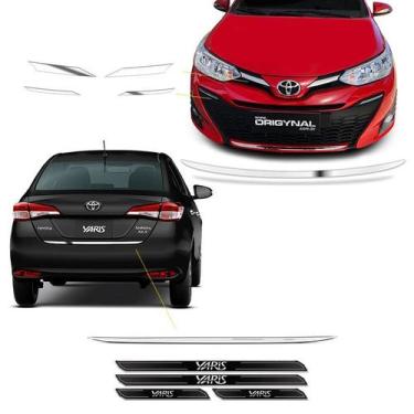 Imagem de Kit Acessórios Grade Yaris Sedan + Friso + Soleira Protetora - SPORTIN