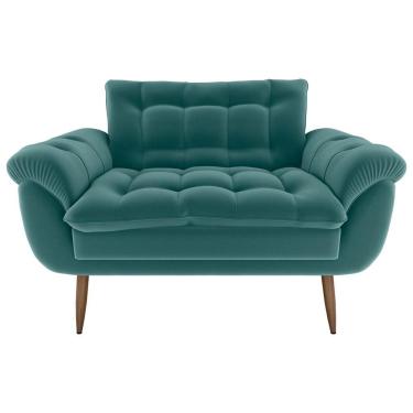 Imagem de Sofá Namoradeira Pequeno Confortável 1,25 Larg Xangai Matrix Veludo Verde Menta Veludo Verde Menta