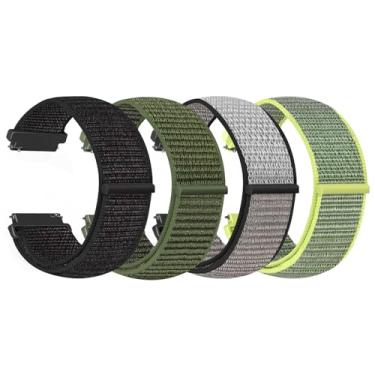 Imagem de WNIPH Pacote com 4 pulseiras de relógio de nylon de 22 mm compatíveis com Samsung Galaxy Watch 3 de 45 mm/Galaxy Watch de 46 mm/Gear S3 Classic/Frontier/, Garmin Vivoactive 4, Amazfit Bip 6/5