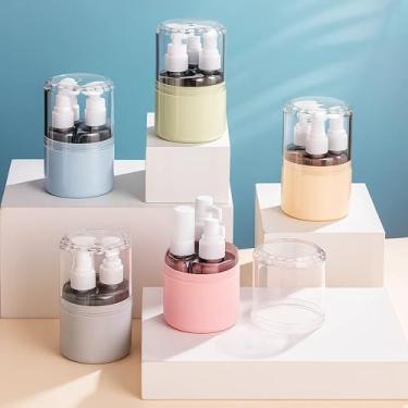 Imagem de Kit 3 Mini Frascos Spray Pump Reutilizáveis 100ml 50ml - Ideal para Viagem, Álcool em Gel, Perfume - Transparente com Tampa Branca