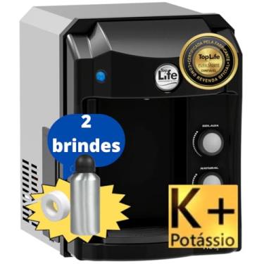 Imagem de Filtro Purificador Água Gelada e Natural Super Alcalina Ionizada e com Ozônio adição sais minerais e Potássio K+ (127, Preto)