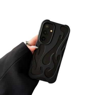 Imagem de Fashion Flame Bumper Case for Samsung Galaxy S24 Case [3D Deluxe Color Frosting] [Hollow Heat Dissipation Design] Ultra Slim Shockproof Protective Cover for Samsung Galaxy S24 Negro