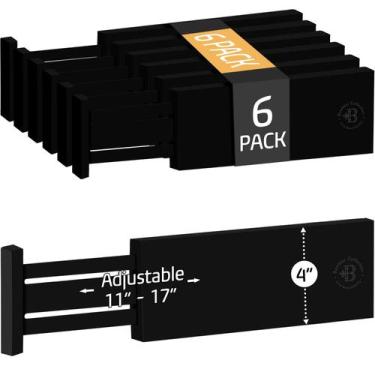 Imagem de Divisórias de gaveta Bambüsi, pacote com 6, 10-43 cm, bambu para tecid