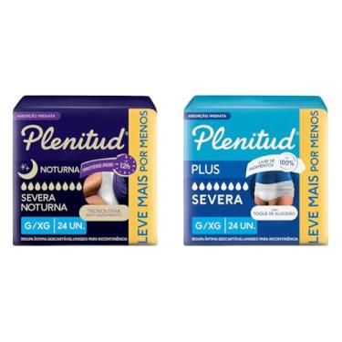 Imagem de Plenitud Roupa Intima Noturna para incontinência urinaria G/XG - 24 unidades + Plenitud Roupa Íntima Plus para Incontinência G/XG - 24 um
