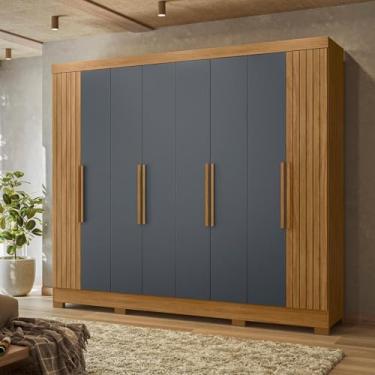 Imagem de Guarda-Roupa Grande de Casal 236x212cm Diplomata Moval Cor:Freijó/Cinza