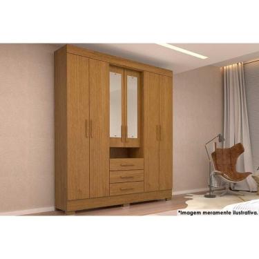 Imagem de Guarda Roupa Casal 6 Portas (2 C/ Espelho) E 3 Gavetas Débora Cinamomo - Acp