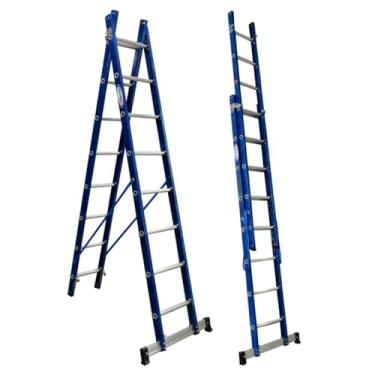 Imagem de Escada em Fibra Tesoura Extensível 7x12 Degraus 2,20x3,80m Premium Wbertolo