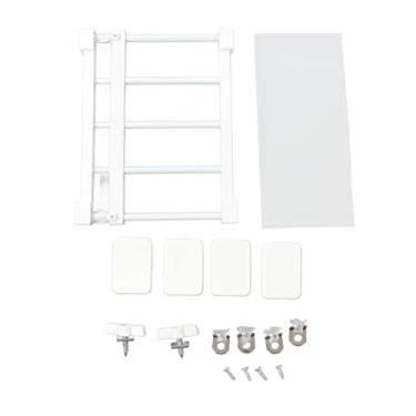 Imagem de Pssopp Prateleira de tensão com largura expansível 36 cm armário de economia de espaço banheirocozinha estante polipropileno e tubo de aço fácil de instalar (50-80cm)