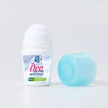 Imagem de Desodorante roll-on antitranspirante 48H intensivo para pele sensível. Manchas anti-brancas e amareladas, toque seco, sem álcool, 50 ml Deo 4 transpiração intensa
