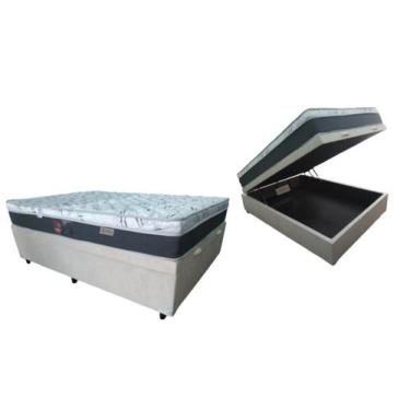 Imagem de Conjunto Cama Box Baú Casal + Colchão Castor Molas Class 138x188x67, S