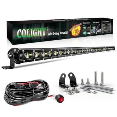 Imagem de Barra de luz LED única DVISUV 96,5 cm Slim Light Bar Combo feixe 180 W à prova d'água 6D Refletores Off Road Work Light com suportes de montagem para caminhão, carro, cabine, barco, ATV, SUV