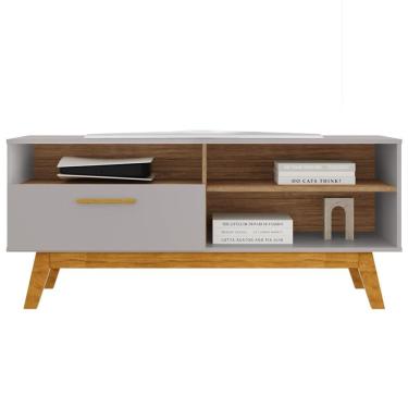 Imagem de Rack Bancada Tv 55 Pol 136 Cm Paladio Off White Cinamomo Bechara