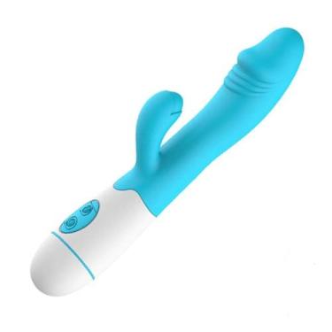 Imagem de Vibrador rabbit recarregável em silicone - Importado, Azul