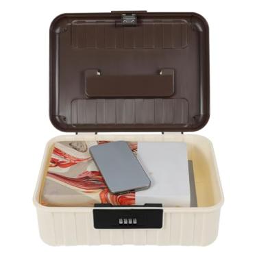 Imagem de Recipiente de armazenamento de código, organizador de plástico, caixa de documentos e identidade, recipiente de privacidade multiuso com trava de combinação de 8 L, camadas duplas para escritório em