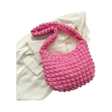Imagem de Bolsa Feminina Crossbody Acolchoada com Xadrez Bordado - Grande Capaci