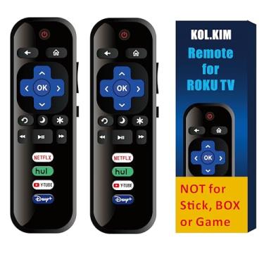 Imagem de Controle remoto de substituição para Roku-TV, compatível com Smart TVs TCL Roku/Hisense Roku/Onn Roku/Philips Roku (não serve para Roku Stick e Box), pacote com 2