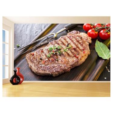 Imagem de Papel De Parede Alimentos Carne Churrasco Bife 3,5M Al283