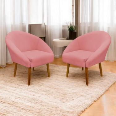 Imagem de Kit 2 Poltronas Decorativa Para Sala Recepção Manicure Consultório Ste