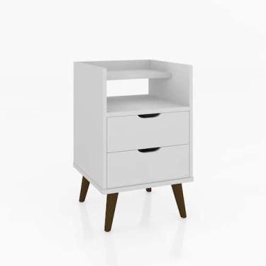 Imagem de Mesa De Cabeceira Decor Com Duas Gavetas Um Nicho E Pés Palitos - ViaN