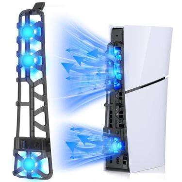 Imagem de Ventilador de resfriamento FASTSNAIL PS5 Slim com luz LED e USB 3.0