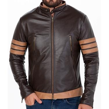 Imagem de Jaqueta De Couro Masculina Logan Wolverine X Men Marrom