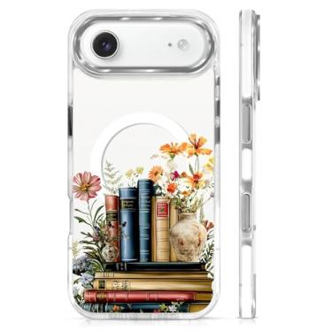 Imagem de MQJCYB Capa magnética para iPhone 17 Air Design em base transparente, compatível com MagSafe Slim protetora macia TPU bumper capa de telefone mulheres meninas capa para iPhone 17 Air Clear Book Lover