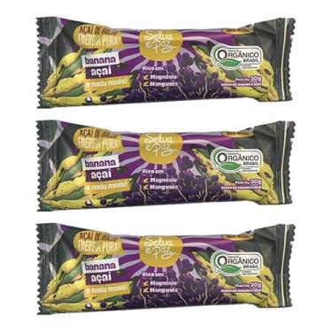 Imagem de Kit 3X: Barra de Frutas Banana e Açaí Orgânica Selva e Paz 30g