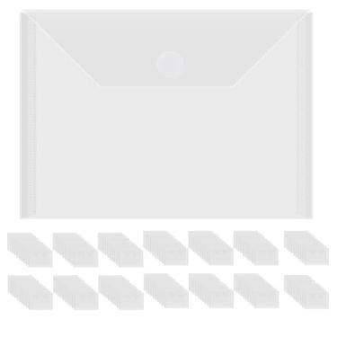 Imagem de Briartw 140 envelopes de armazenamento, fecho de gancho e laço, bolsos de envelopes de plástico resseláveis de 18 x 12,7 cm para moldes de corte, suporte organizador de artesanato de estêncil, bolsa