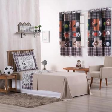 Imagem de Jogo de Cama Infantil Solteiro, 3 Peças, Estampa Digital, 300 Fios, para Menino e Menina (Esportes)