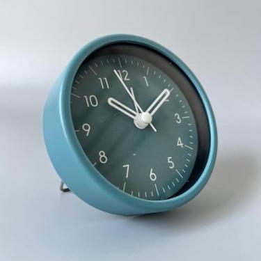 Imagem de Relógio Despertador de Cabeceira Minimalista - Despertador com Design Sobrio para Quarto(Azul)