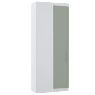 Imagem de Guarda Roupa De Canto Reto Modulado 90cm 1 Porta Alpes Luciane Móveis Branco Pf Com Grey Sky Pf