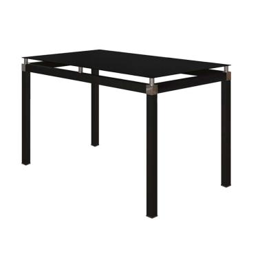 Imagem de Mesa Malva 107x70cm Tampo Vidro Temperado Preto