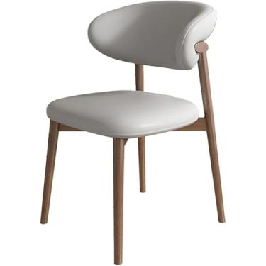 Imagem de Cadeira De Jantar De Couro Pu à Prova D'água Com Pernas De Madeira, Cadeira De Lounge Sem Braços Estilo De Meados Do Século Para Cozinha, Restaurante, Sala De Estar, Uso No Quarto, E, One Size