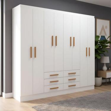 Imagem de Guarda Roupa Grande Casal Paris 8 Portas 6 Gavetas com Amplo Espaço In