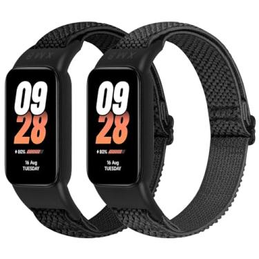 Imagem de Tiptops Pacote com 2 suportes de substituição compatíveis com Xiaomi Smart Band 8 Active e Redmi Band 2, tiras elásticas de nylon macio, respirável, ajustável