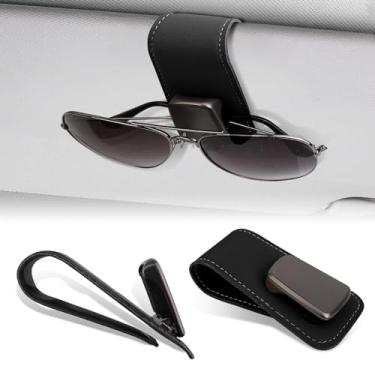 Imagem de Northfish 2 pacotes de suportes de óculos de sol para carro, clipe de óculos de sol para carro, adequado para diferentes tipos de óculos ou cartões, lápis de sobrancelha - preto