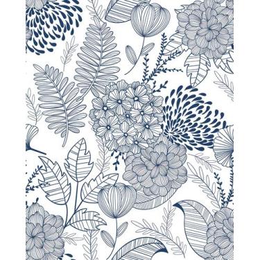 Imagem de Papel de parede MeLunmer Azul Marinho Peel and Stick para banheiro