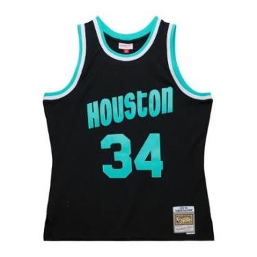Imagem de Regata Mitchell & Ness Jersey Cool Blue Swingman Houston Rockets 1993-94 Hakeem Olajuwon Masculino-Masculino