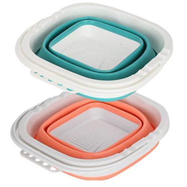 Imagem de Balde de lavagem de escova dobrável portátil escova de lavagem limpador multiuso silicone escova balde de lavagem para pintura ao ar livre lavagem de carro acampamento azul