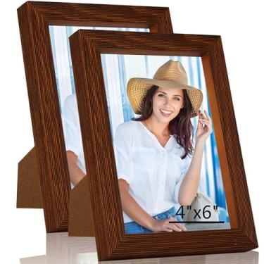 Imagem de WTAQR Porta-retrato 10 x 15 cm para pendurar na parede ou na mesa, montagem horizontal ou vertical, moldura de foto com acrílico HD para fotos, pôsteres e impressões artísticas, moldura de café,