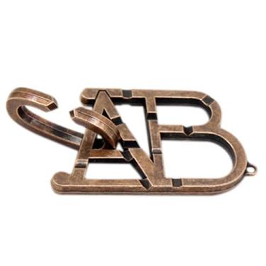 Imagem de Quebra Cabeça Algema e Argola de Metal Inteligente, Jogo Desafio de Lógica Antiestresse para Adultos e Crianças (ABC Cast)