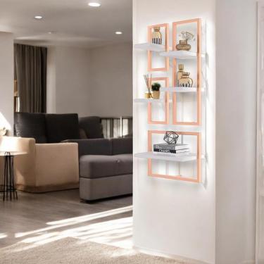 Imagem de Conjunto 5 Prateleiras Industrial Branco-cobre - Pleno