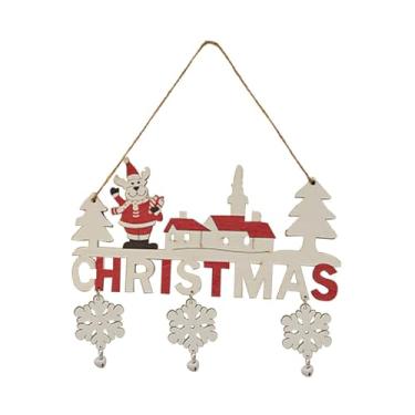 Imagem de UGPLM Placa de madeira natalina para pendurar, decoração de madeira, boas-vindas natalina para porta, ideal para lojas de joias, comércios e fazendas, Style a