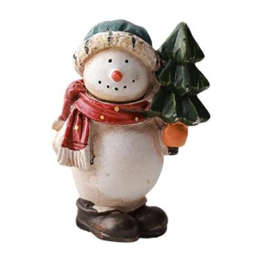 Imagem de oshhni Estatueta de Natal, Decoração de Natal, Mesa, Escultura Colecionável, Centro de Mesa, Ornamento de Resina para Escritório Pequeno no Inverno, Style D