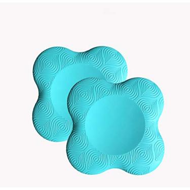 Imagem de Zealtop Joelheira de ioga extra grossa para joelhos, cotovelos, mãos, cabeça, espuma, ioga, pilates, treino, joelheira (azul lago, 2 pacotes)