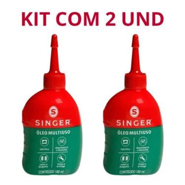 Imagem de Kit com 2 Óleo Singer 100ml Lubrificante Máquinas Ferramentas Portas