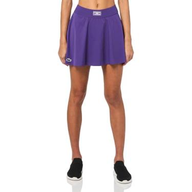 Imagem de Lacoste Saia feminina esportiva plissada nas costas com shorts contrastantes, Roxa, 36