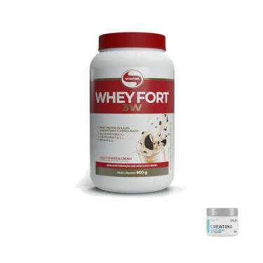 Imagem de Kit Whey Fort 3W Pote 900g Cookies N Cream + Creatina Monohidratada DUX 100g